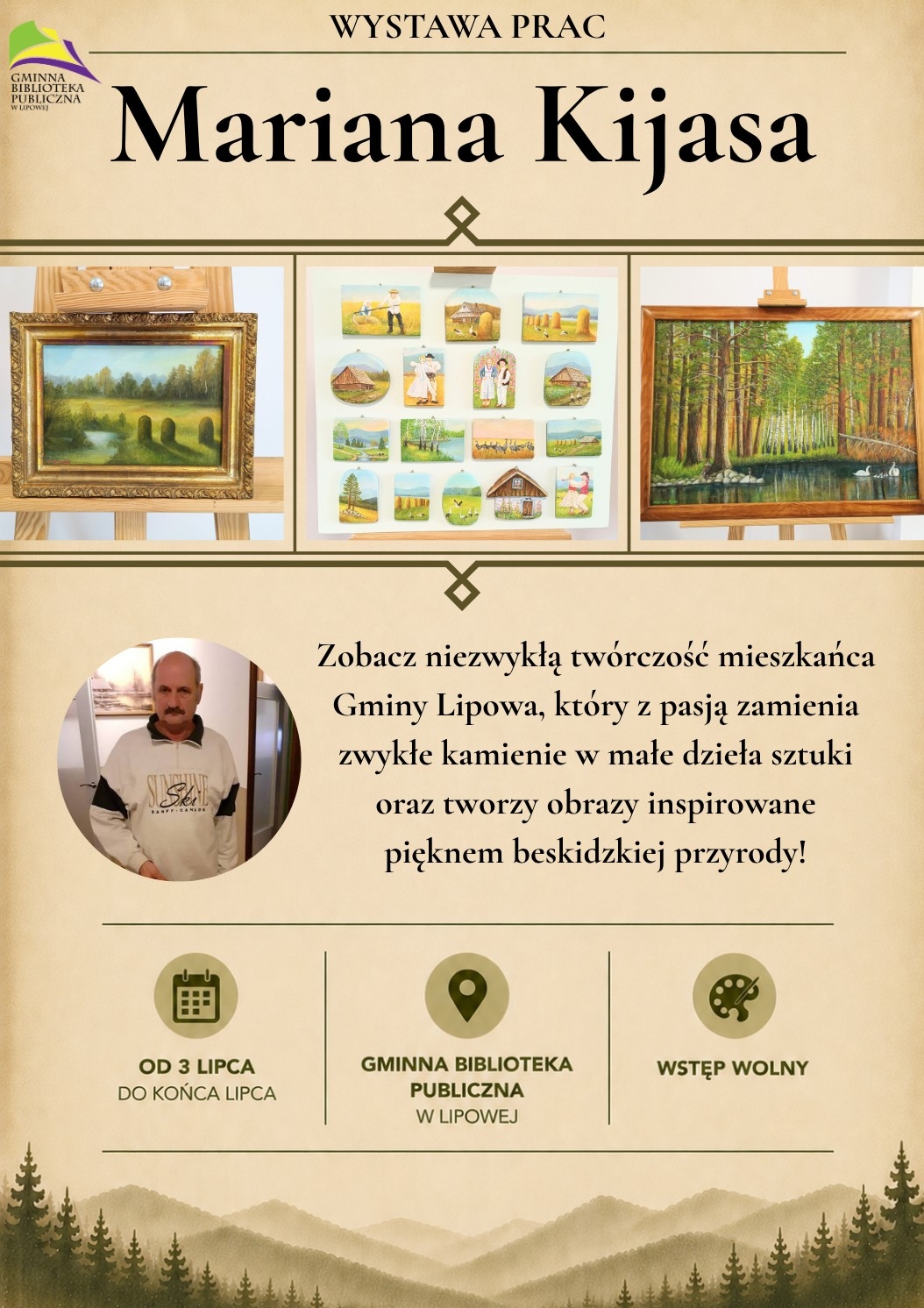 Wystawa prac Mariana Kijasa w Lipowej