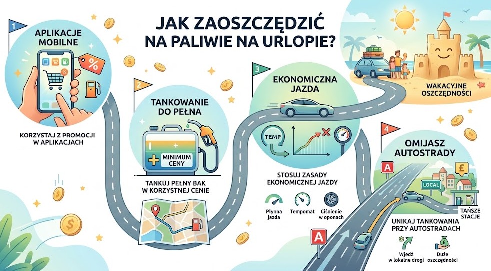 Tańsze tankowanie na urlopie. Jak zaoszczędzić na zakupie paliwa?