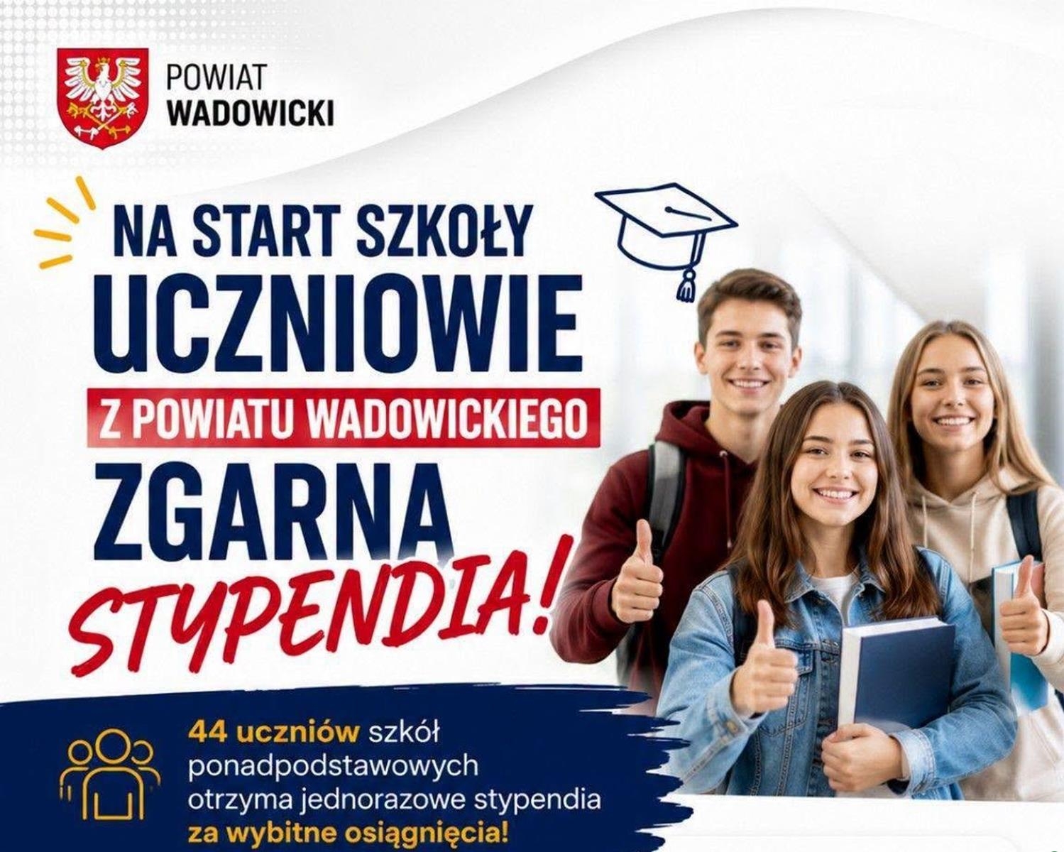 Stypendia na start szkoły dla uczniów z powiatu wadowickiego