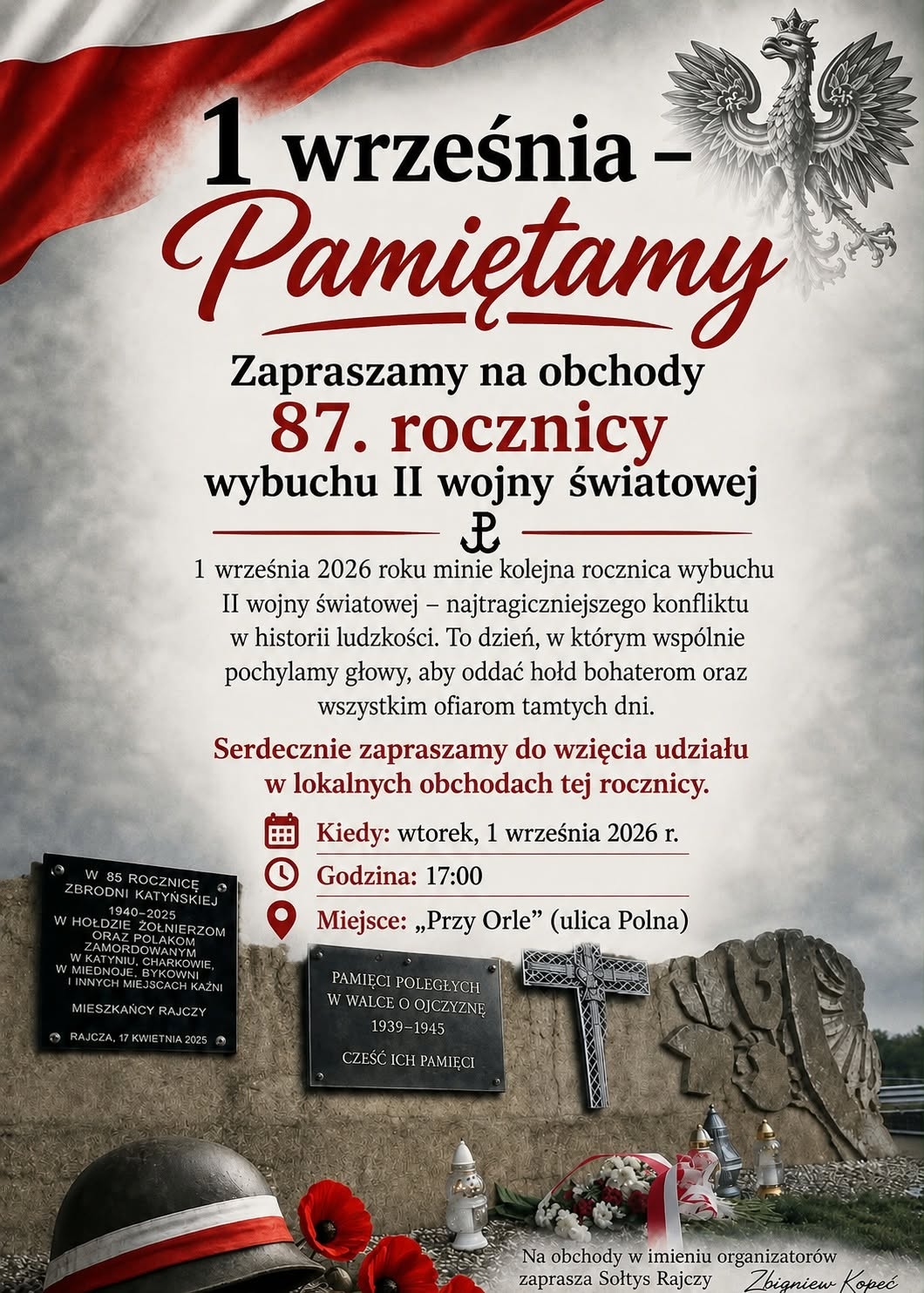 W Rajczy upamiętnią rocznicę wybuchu drugiej wojny światowej