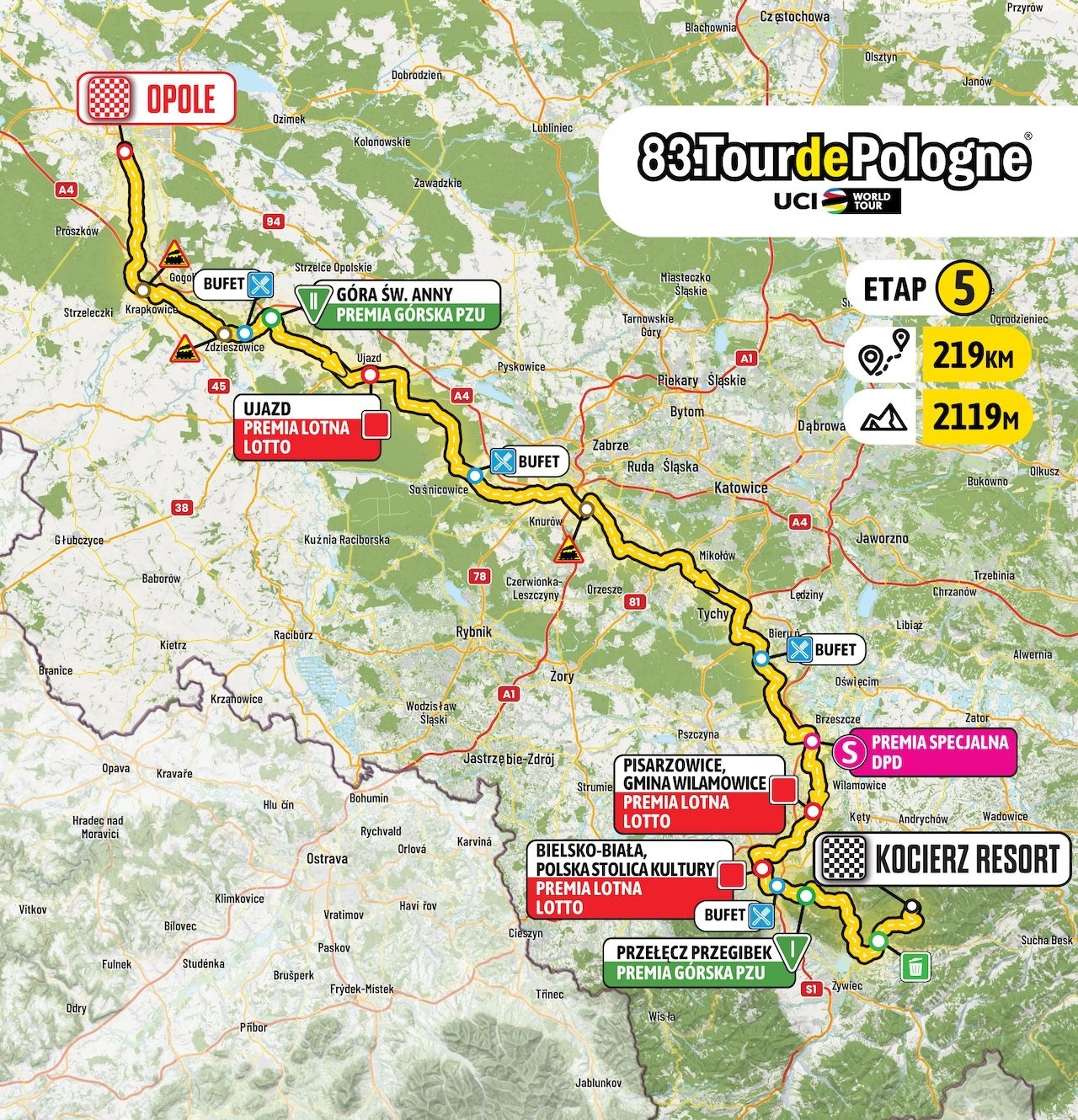 Tour de Pologne przyjedzie przez nasz region | MAPA
