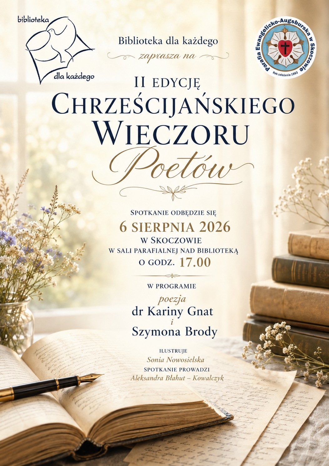 Poezja inspirowana wiarą zabrzmi w Skoczowie. Biblioteka dla wszystkich zaprasza na wyjątkowy wieczór