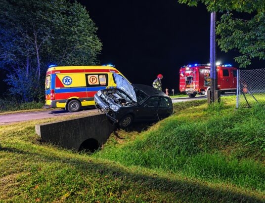 Bładnice Dolne: prawie 3 promile i betonowy mostek. Policjant po służbie ruszył z pomocą