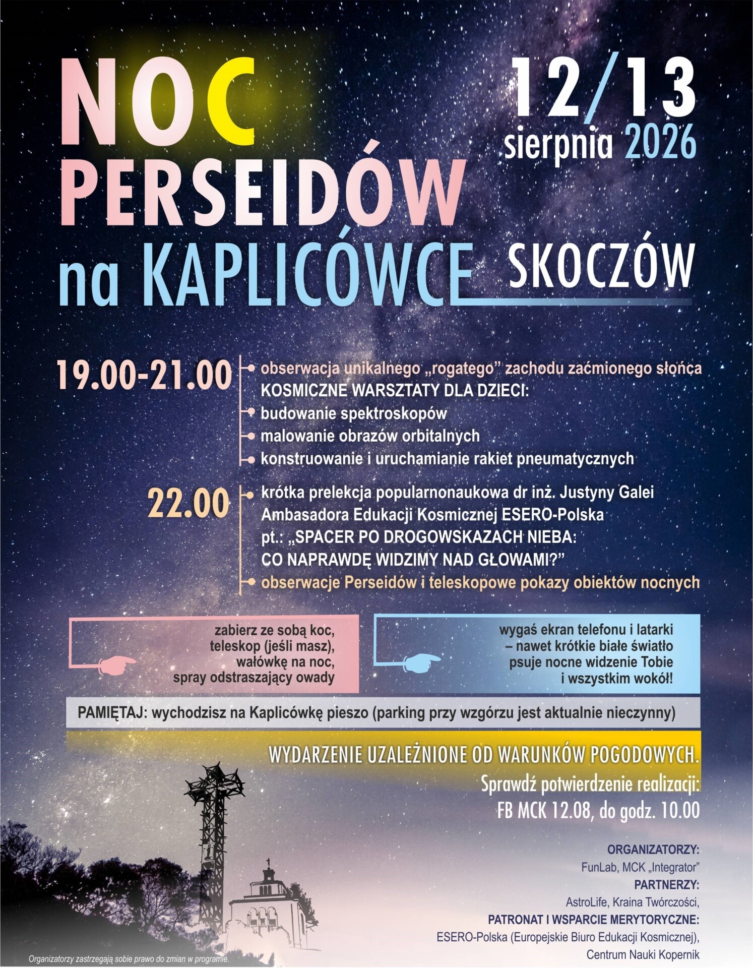 Noc Perseidów na Kaplicówce. Skoczów zaprasza na noc pod gwiazdami