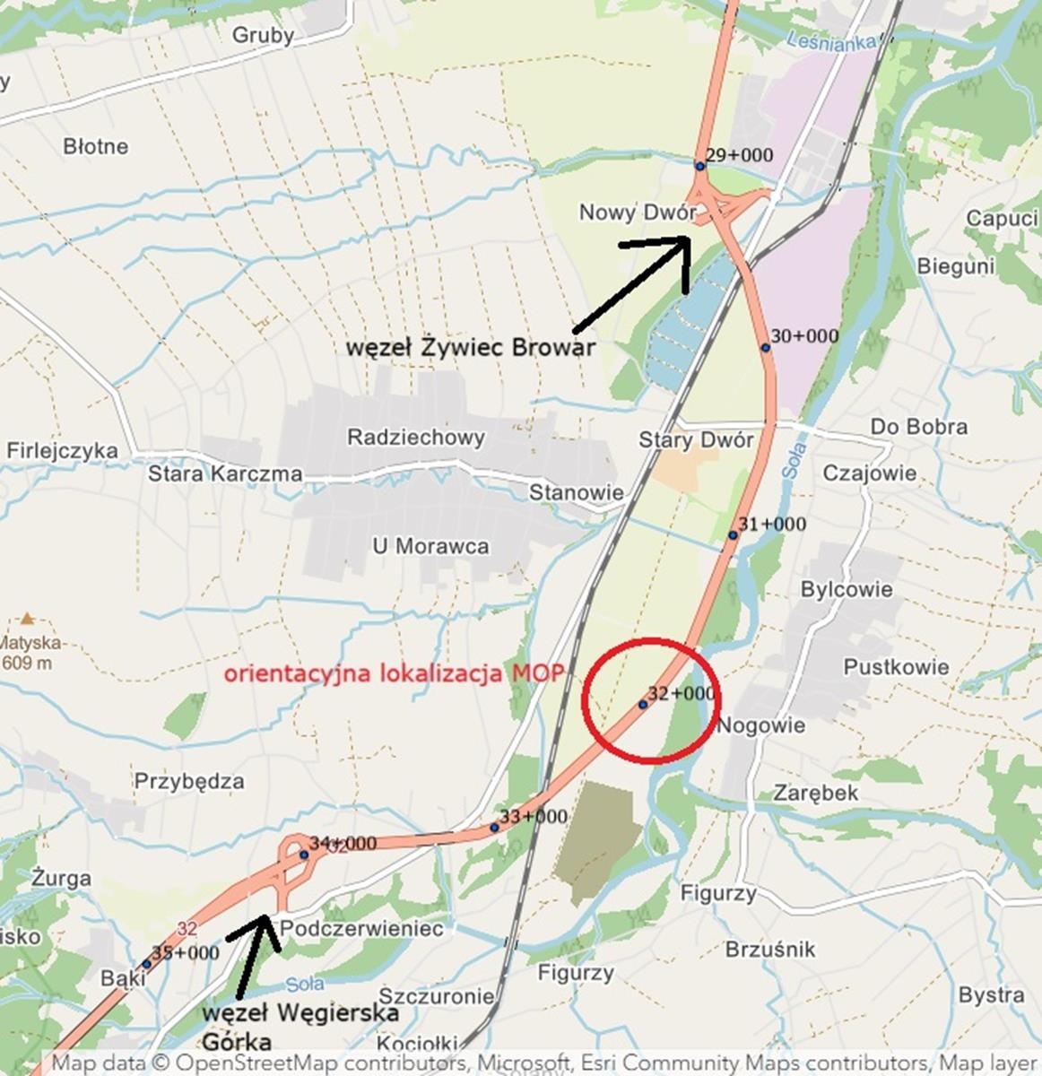 GDDKiA wybrała projektanta na MOP przy S1 w okolicach Wieprza – ZDJĘCIA