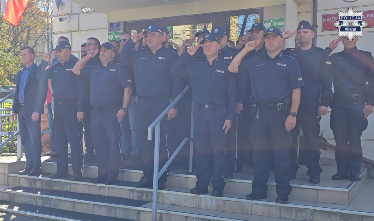 Cieszyńscy policjanci pożegnali podkomisarza Natana Sieronia