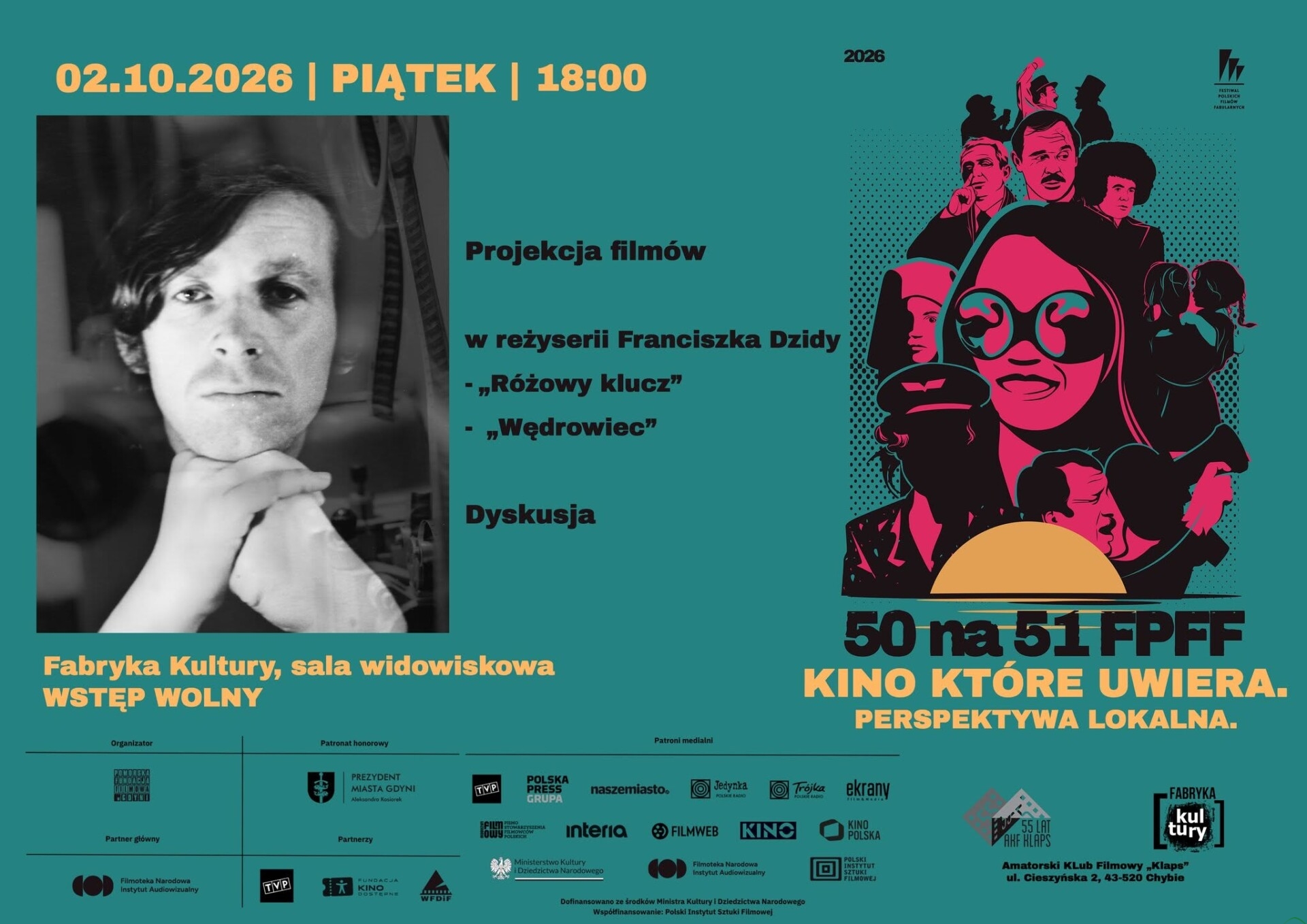 Co „nakręcało” Franciszka Dzidę? Filmowy wieczór w Fabryce Kultury w Chybiu