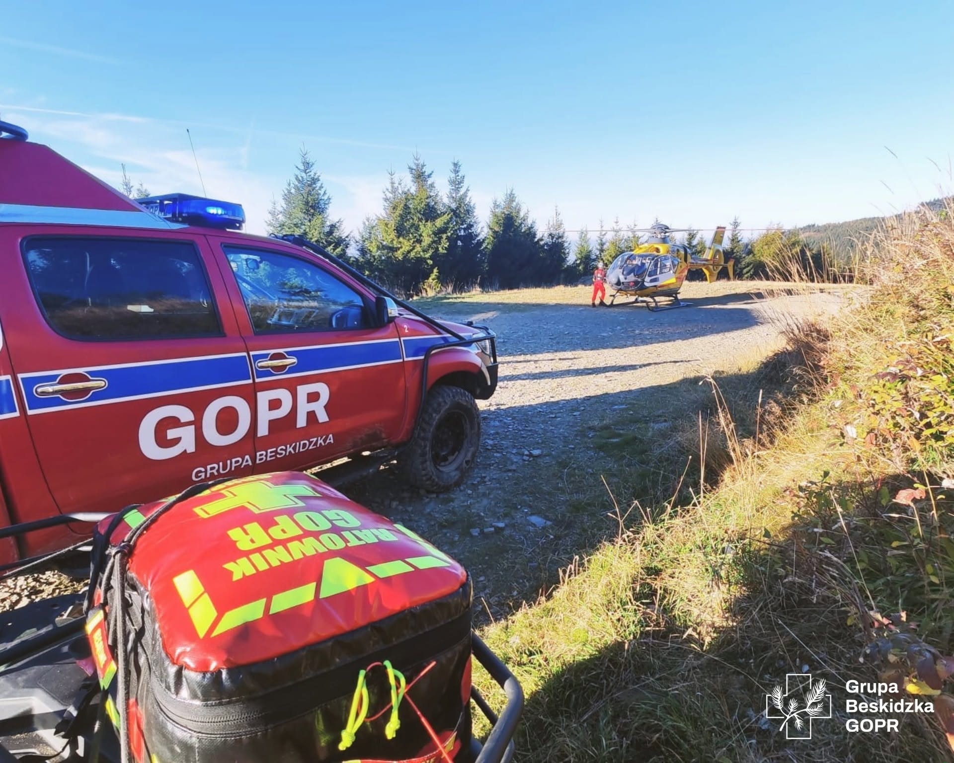 Poważny wypadek 18-letniego rowerzysty w Szczyrku. Konieczna była interwencja LPR-u