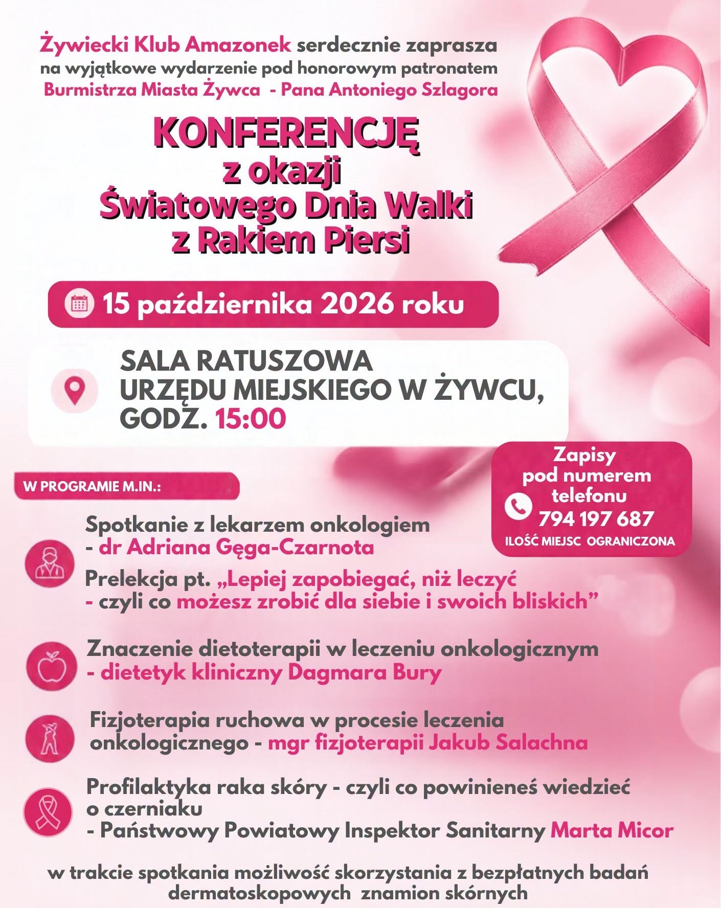 Dni walki z rakiem piersi. Konferencja w Żywcu