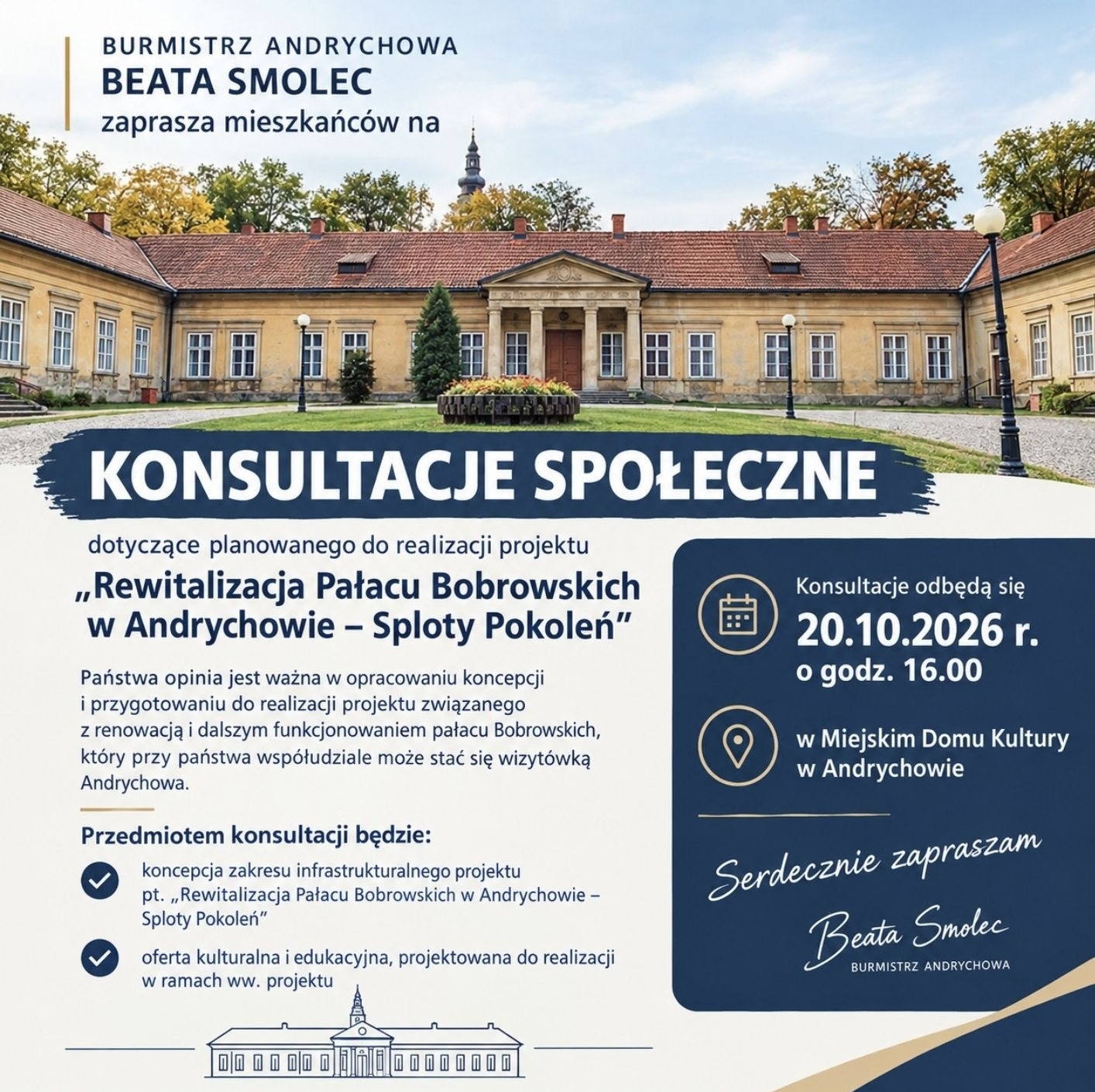 Konsultacje w sprawie rewitalizacji pałacu w Andrychowie
