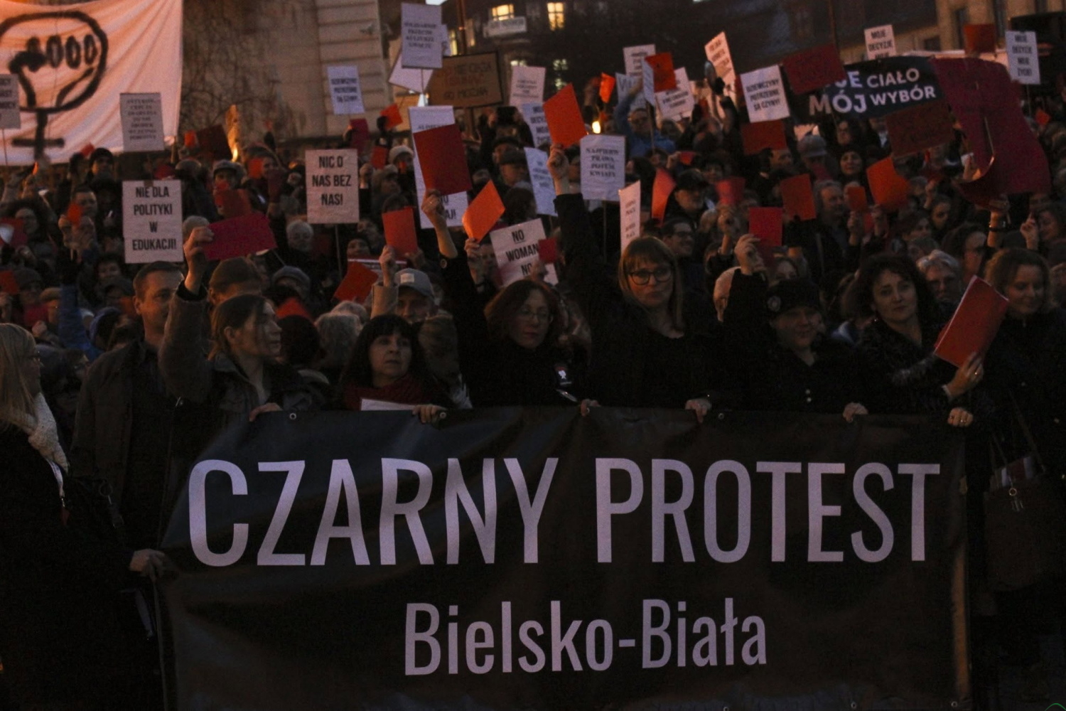 Bielsko-Biała na mapie protestów. „Czerwona kartka za aborcję”